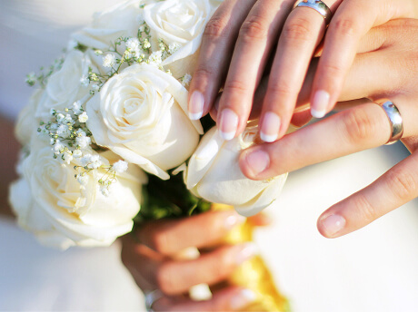 Wedding, couple with rings photo.